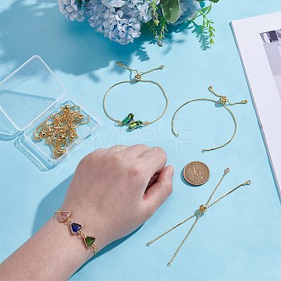 Brass Slider Bracelets Making MAK-UN0001-06G-1