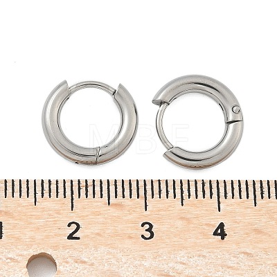 Tarnish Resistant 304 Stainless Steel Huggie Hoop Earrings EJEW-F111B-13mm-P-1