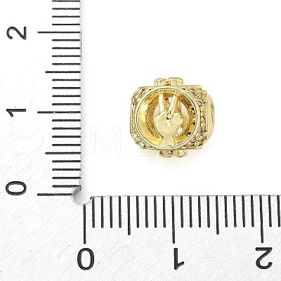 Brass Micro Pave Cubic Zirconia Beads KK-Z095-03G-04-1