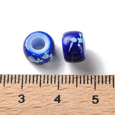 Spray Painted ABS Plastic European Beads KY-G033-01A-06-1