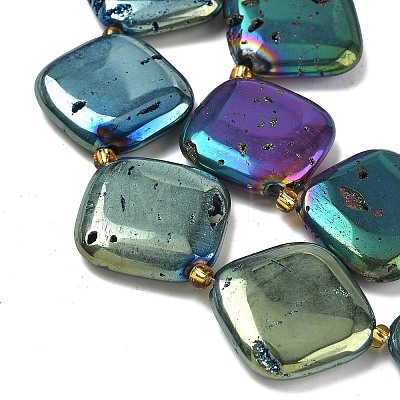 Electroplated Natural Druzy Geode Crystal Beads Strands G-G459-01-1