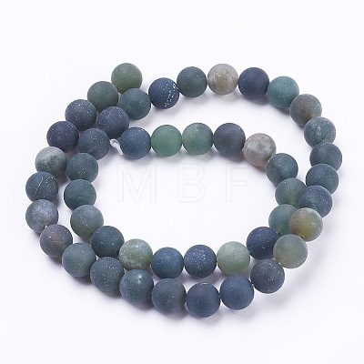 Natural Moss Agate Beads Strands G-F520-58-6mm-1
