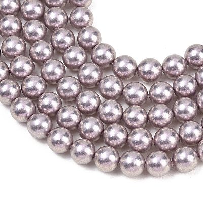 Frosted Glass Pearl Beads Strands GLAA-A044-08A-11-1