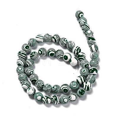 Synthetic Malachite Beads Strands X-G-I199-32-10mm-F-1