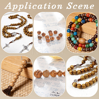 50Pcs Spray Painted Wood European Beads WOOD-PA0001-78A-1