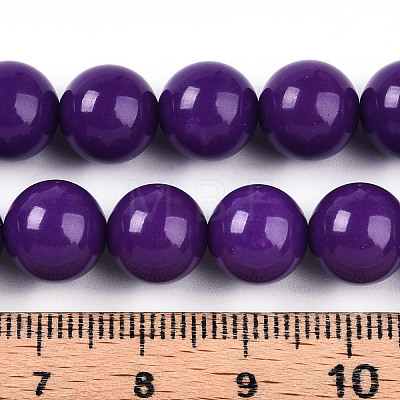 Natural Lepidolite/Purple Mica Stone Beads Strands G-T140-10mm-06-1