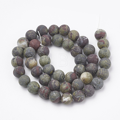 Natural Dragon Blood Stone Beads Strands G-T106-141-1