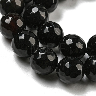 Natural Black Agate Round Beads Strand G-L084-10mm-28-1