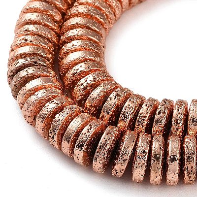 Electroplated Natural Lava Rock Beads Strands G-I360-A05-03-1