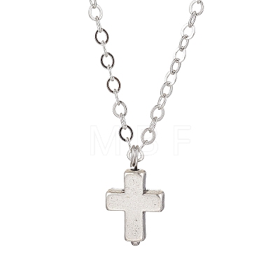 Cross Alloy Pendants Necklaces NJEW-JN05187-02-1