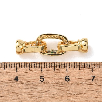 Brass Micro Pave Cubic Zirconia Fold Over Clasps KK-D259-07G-1