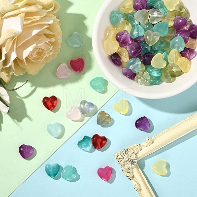 20Pcs Transparent Spray Painted Glass Beads GLAA-YW0004-79A-1