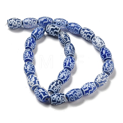 Blue Tibetan Style dZi Beads Strands TDZI-NH0001-C12-01-1