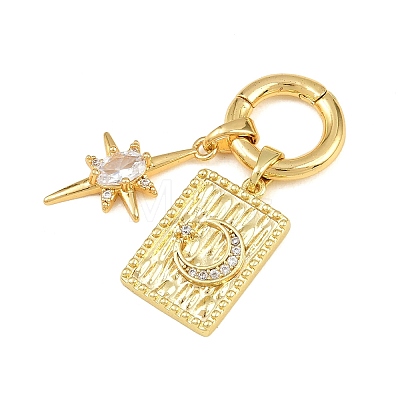 Brass Micro Pave Cubic Zirconia European Pendant Decorations CU-CBA65A7-01C-G-1