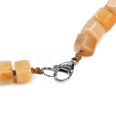 Natural Topaz Jade Hexagon Prism Graduated Beaded Necklaces for Women Men NJEW-K388-03L-1