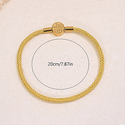 Adjustable Chinese Style Fortune 304 Stainless Steel Braided Steel Wire Bracelets for Women WF4660-3-1
