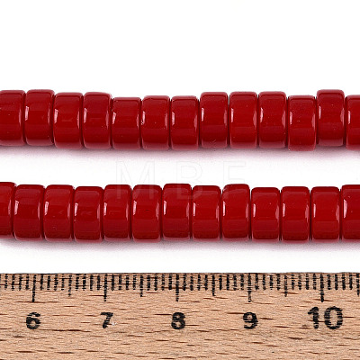 Opaque Solid Color Glass Beads Strands X-GLAA-N026-4x8mm-06-1