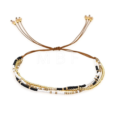 Bohemian Glass Seed Bead Double Layers Bracelets TJ8645-6-1