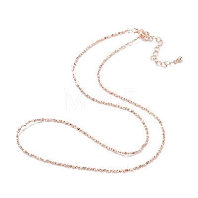 Brass Link Chain Necklaces NJEW-K123-10RG-1