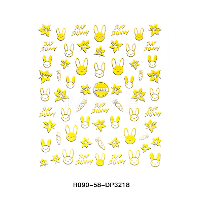 3D Metallic Star Sea Horse Bowknot Nail Decals Stickers MRMJ-R090-58-DP3218-1