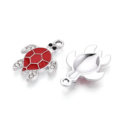 Alloy Rhinestone and Enamel Pendants PALLOY-T092-40P-1