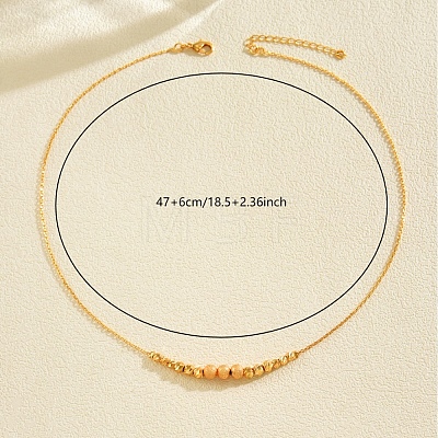 Brass Matte Round Graduated Beaded Necklaces for Women WB0357-1