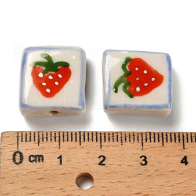 Printed Handmade Porcelain Beads LAMP-D303-06F-02-1