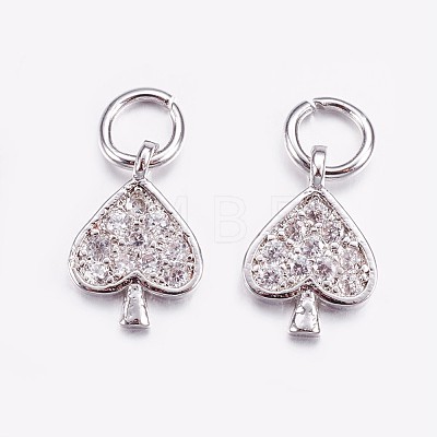 Brass Micro Pave Cubic Zirconia Charms ZIRC-G128-05P-1