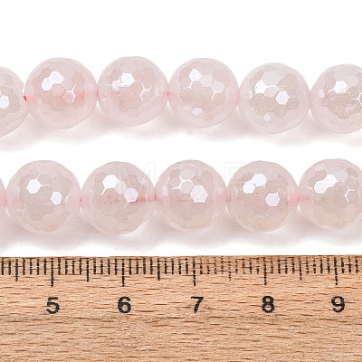 Electroplated Natural Rose Quartz Beads Strands G-B191-A04-10mm-1