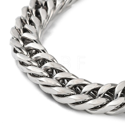 304 Stainless Steel Cuban Link Chains Bracelets for Men & Women BJEW-D031-10P-1