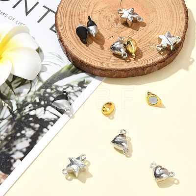 12Pcs 4 Styles Alloy Magnetic Clasps with Loops FIND-YW0005-56-1