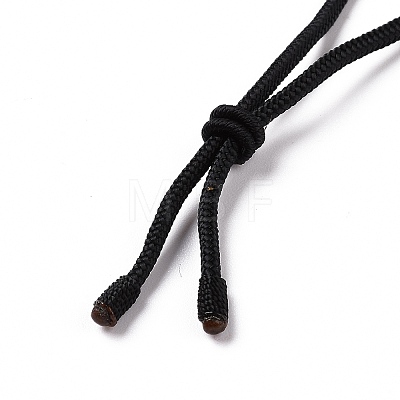 Adjustable Natural Rose Quartz Vortex Pendant Necklace with Nylon Cord for Women NJEW-L171-05E-1