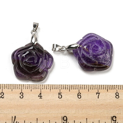Natural Amethyst Carved Pendants G-I319-02P-A07-1