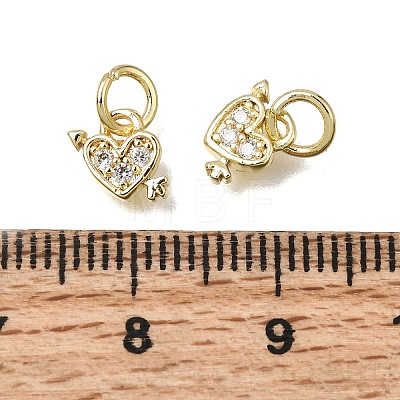 Brass Micro Pave Clear Cubic Zirconia Charms CU-L001-19G-01-1
