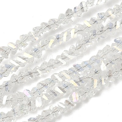 Electroplate Transparent Glass Beads Strands LS-EGLA-P061-04C-AB16-1