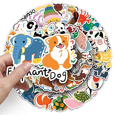 50Pcs Animal PET Stickers PW-WG97F31-01-1