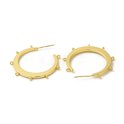 Brass Ring Stud Earring Findings KK-H440-01G-1
