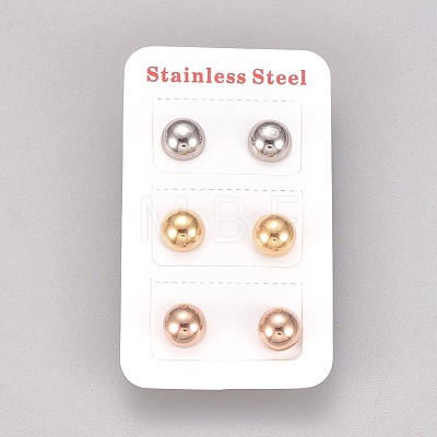 304 Stainless Steel Stud Earrings EJEW-L215-55B-1