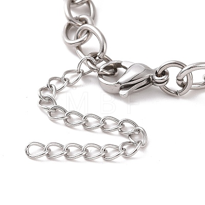 304 Stainless Steel Cable Chain Bracelet for Men Women BJEW-E031-01P-03-1