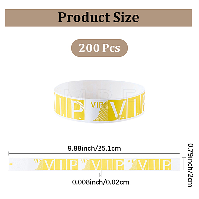 200Pcs VIP PP Plastic Waterproof Bracelets BJEW-SP0001-33B-1