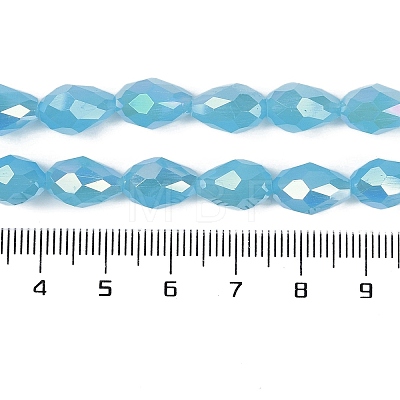 Opaque Solid Color Electroplate Glass Beads Strands EGLA-N013-J6mm-B05-1