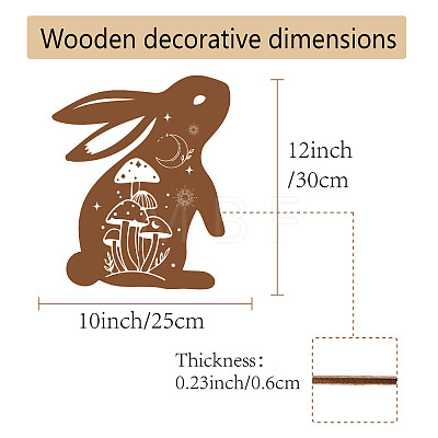 Creative Natural Wooden Wall Hanging Decoration AJEW-WH0331-004-1