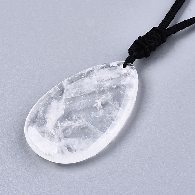 Natural Quartz Crystal Pendant Necklaces NJEW-S421-022C-1