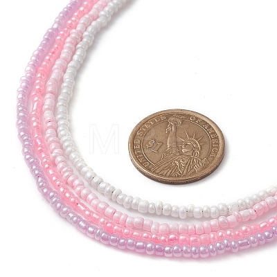 4Pcs 4 Colors Glass Seed Beaded Necklaces Set NJEW-JN04645-1