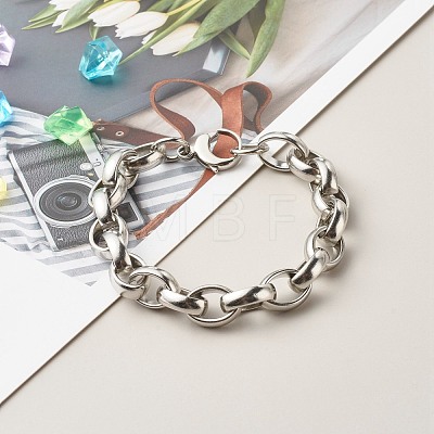 304 Stainless Steel Rolo Chain Bracelets for Women BJEW-JB06673-01-1