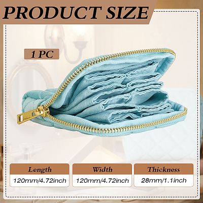 Rhombus Textured Velvet Jewelry Storage Zipper Pouches for Earrings Rings Bracelets Necklaces ABAG-WH0085-012A-1