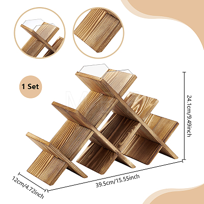 1 Set Wooden & Acrylic Wine Glass Display Stands ODIS-UN0001-37-1