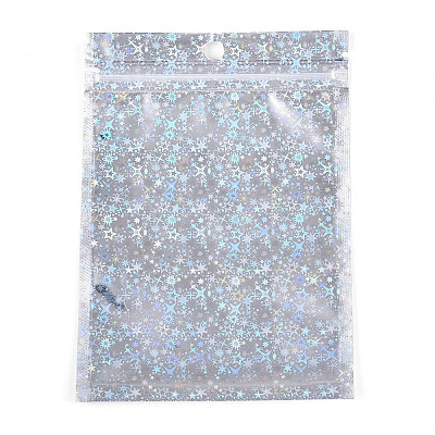 Glitter Holographic Star Plastic Packaging Yin-yang Resealable Bags OPP-N002-02C-1