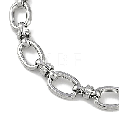 304 Stainless Steel Oval Link Bracelets for Men Women BJEW-G725-05P-1