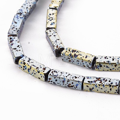 Electroplated Natural Lava Rock Beads Strands G-T114-70-1